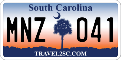 SC license plate MNZ041