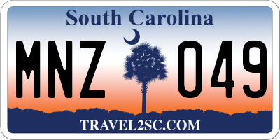 SC license plate MNZ049