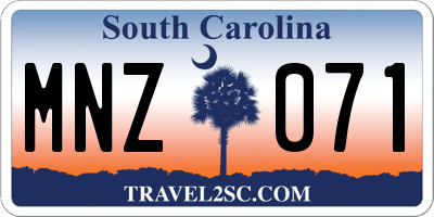 SC license plate MNZ071