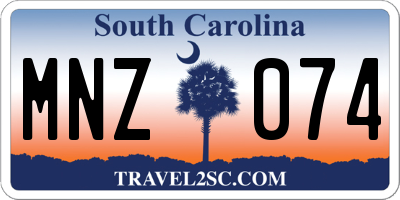 SC license plate MNZ074