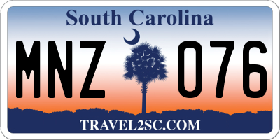 SC license plate MNZ076