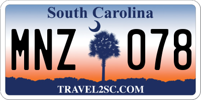 SC license plate MNZ078