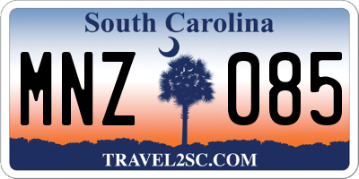 SC license plate MNZ085