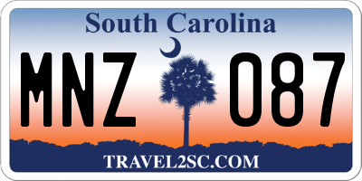 SC license plate MNZ087