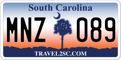 SC license plate MNZ089