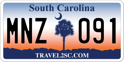 SC license plate MNZ091