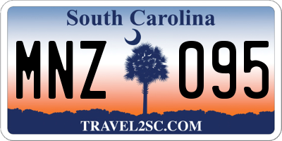 SC license plate MNZ095