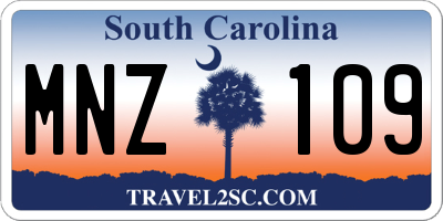 SC license plate MNZ109