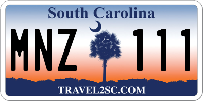 SC license plate MNZ111