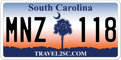 SC license plate MNZ118