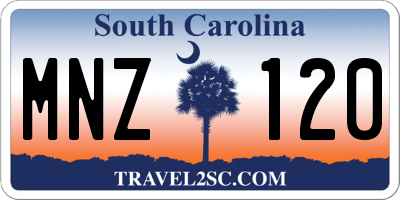 SC license plate MNZ120