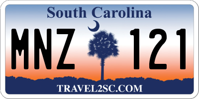SC license plate MNZ121