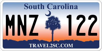 SC license plate MNZ122