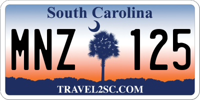 SC license plate MNZ125