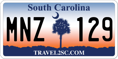 SC license plate MNZ129