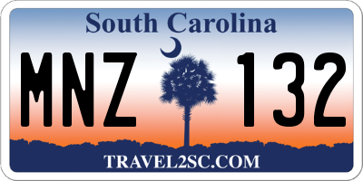 SC license plate MNZ132