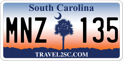 SC license plate MNZ135