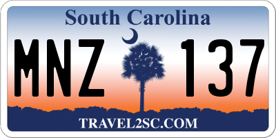 SC license plate MNZ137