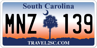 SC license plate MNZ139