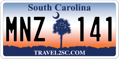 SC license plate MNZ141