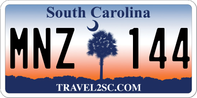SC license plate MNZ144