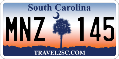 SC license plate MNZ145