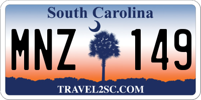 SC license plate MNZ149