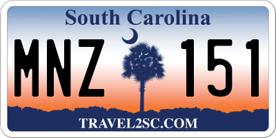 SC license plate MNZ151