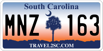 SC license plate MNZ163