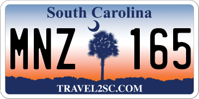 SC license plate MNZ165