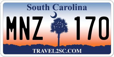 SC license plate MNZ170