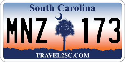 SC license plate MNZ173