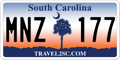 SC license plate MNZ177