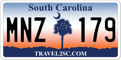 SC license plate MNZ179