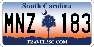SC license plate MNZ183