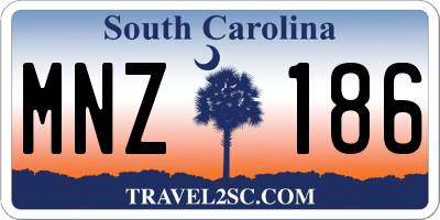 SC license plate MNZ186