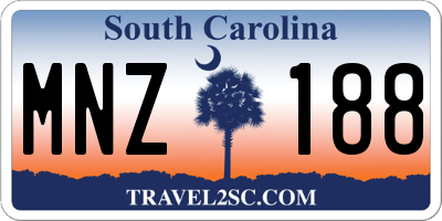 SC license plate MNZ188