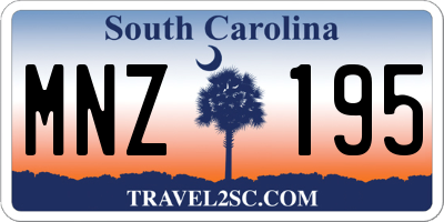SC license plate MNZ195