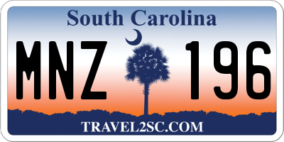 SC license plate MNZ196