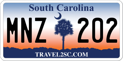 SC license plate MNZ202