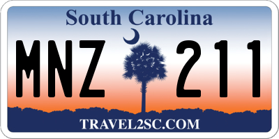 SC license plate MNZ211