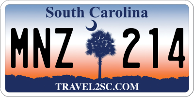 SC license plate MNZ214