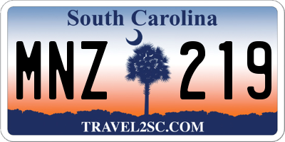 SC license plate MNZ219