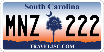 SC license plate MNZ222