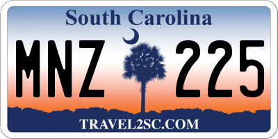 SC license plate MNZ225