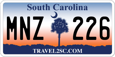 SC license plate MNZ226