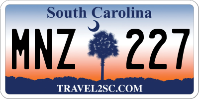 SC license plate MNZ227