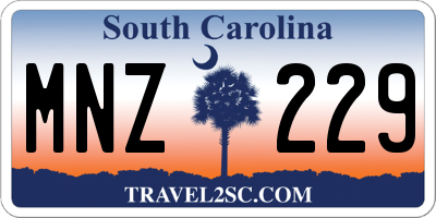 SC license plate MNZ229