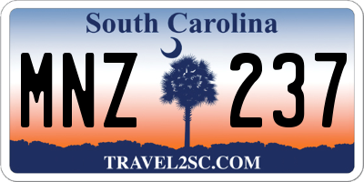 SC license plate MNZ237