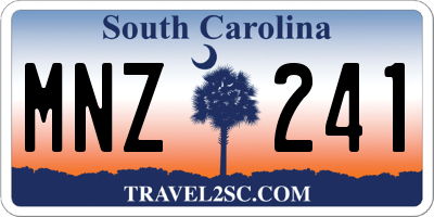 SC license plate MNZ241